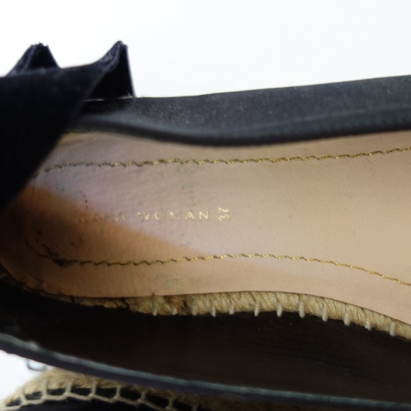 Black Satin Jute Espadrilles Platform Sandals  sz7 - Picture 9 of 10